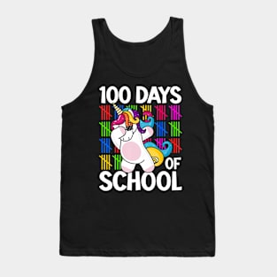 100th Day of School Unicorn Teachers Kids Girls 100 Days Tank Top